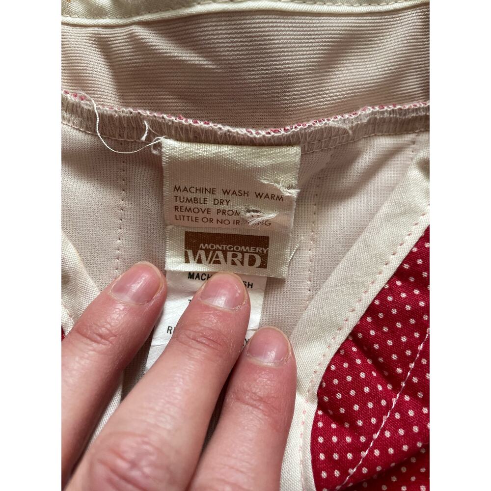 Vintage Montgomery Ward Women's Open Front Qulited Jacket Red Size S - Picture 4 of 6